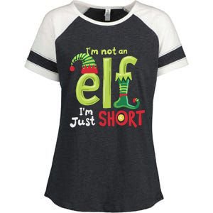 IM Not An Elf Im Just Short Funny Christmas Matching Family Enza Ladies Jersey Colorblock Tee