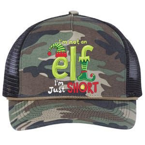 IM Not An Elf Im Just Short Funny Christmas Matching Family Retro Rope Trucker Hat Cap