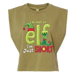 IM Not An Elf Im Just Short Funny Christmas Matching Family Garment-Dyed Women's Muscle Tee