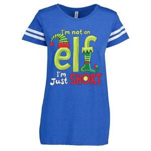 IM Not An Elf Im Just Short Funny Christmas Matching Family Enza Ladies Jersey Football T-Shirt