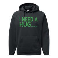 I Need A Huge Bong Hit Funny Weed Joke Performance Fleece Hoodie