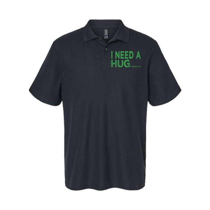 I Need A Huge Bong Hit Funny Weed Joke Softstyle Adult Sport Polo