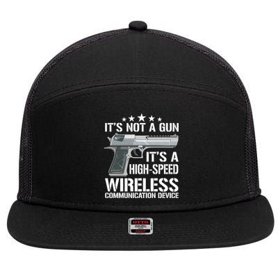 Its Not A Gun Meme Funny Its Not A Gun Gift 7 Panel Mesh Trucker Snapback Hat