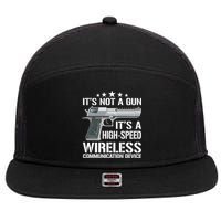 Its Not A Gun Meme Funny Its Not A Gun Gift 7 Panel Mesh Trucker Snapback Hat