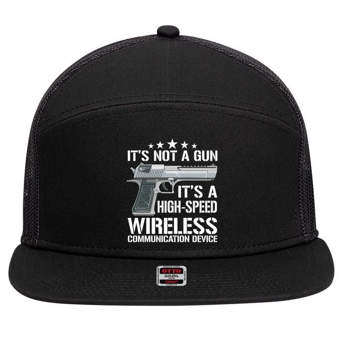 Its Not A Gun Meme Funny Its Not A Gun Gift 7 Panel Mesh Trucker Snapback Hat