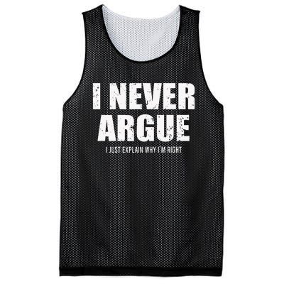 I Never Argue I Just Explain Why In Right Mesh Reversible Basketball Jersey Tank