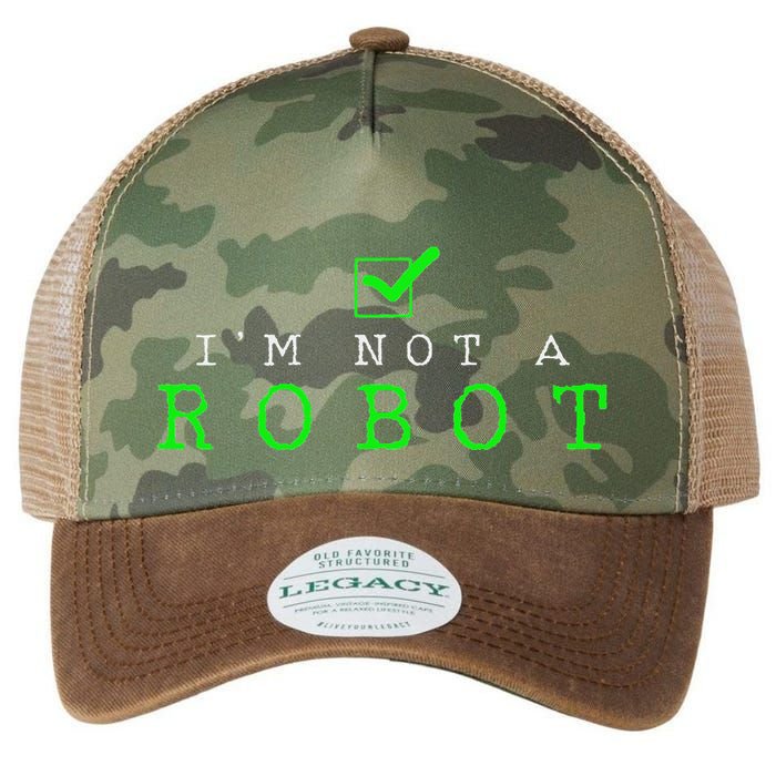 IM Not A Robot Funny Computer Nerd Geek Ai Gift Legacy Tie Dye Trucker Hat