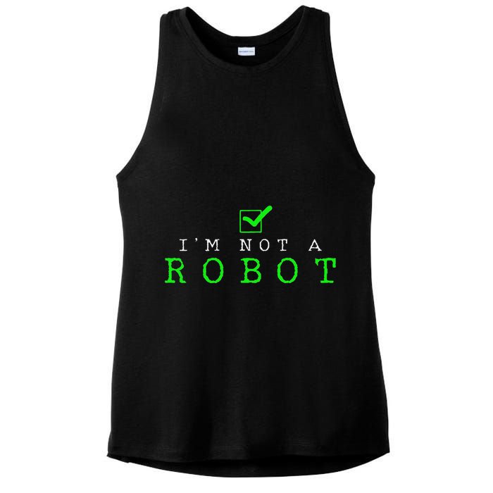 IM Not A Robot Funny Computer Nerd Geek Ai Gift Ladies PosiCharge Tri-Blend Wicking Tank