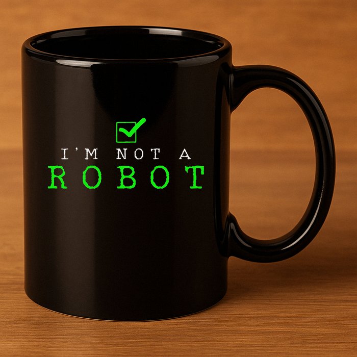 IM Not A Robot Funny Computer Nerd Geek Ai Gift 11oz C Handle Ceramic Mug