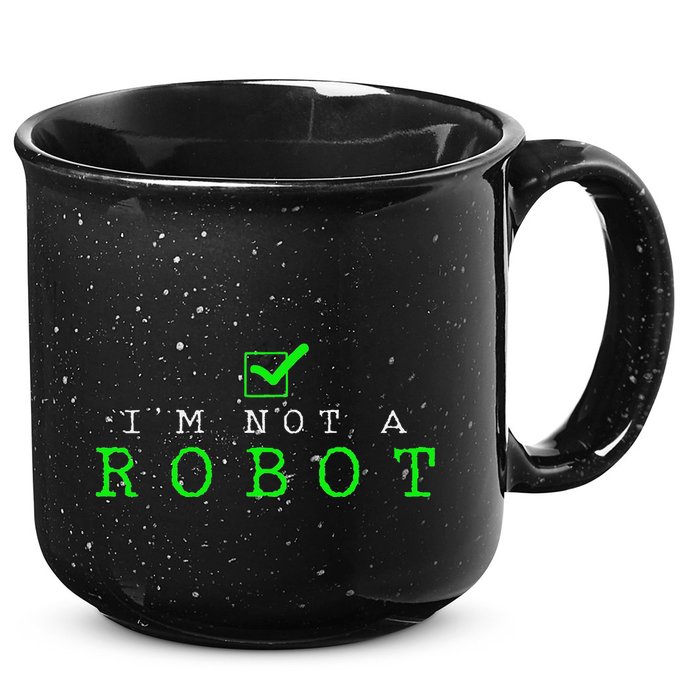 IM Not A Robot Funny Computer Nerd Geek Ai Gift 15oz Campfire Ceramic Mug