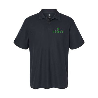 IM Not A Robot Funny Computer Nerd Geek Ai Gift Softstyle Adult Sport Polo