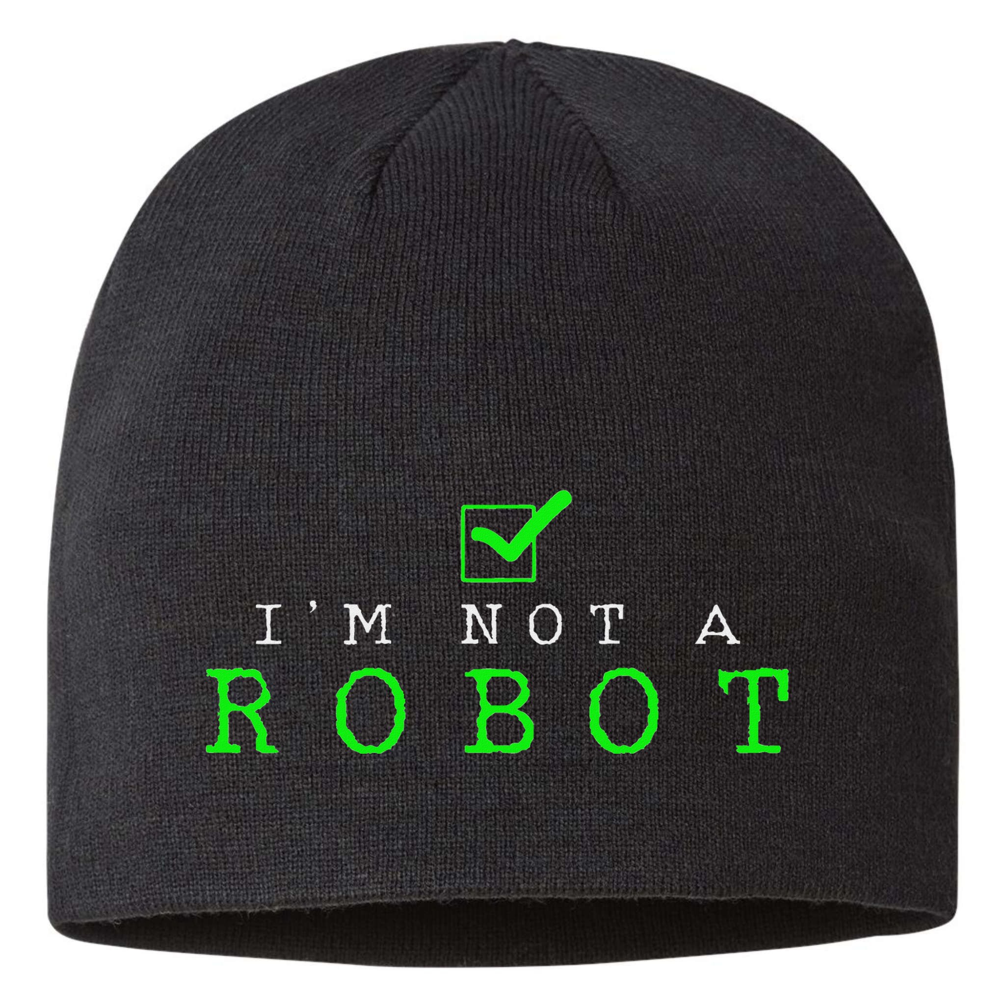 IM Not A Robot Funny Computer Nerd Geek Ai Gift Sustainable Beanie