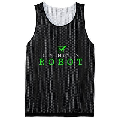 IM Not A Robot Funny Computer Nerd Geek Ai Gift Mesh Reversible Basketball Jersey Tank