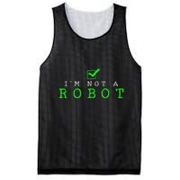 IM Not A Robot Funny Computer Nerd Geek Ai Gift Mesh Reversible Basketball Jersey Tank
