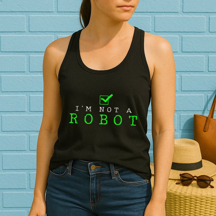 IM Not A Robot Funny Computer Nerd Geek Ai Gift Womens Tank Top