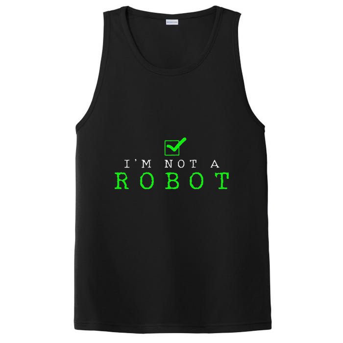 IM Not A Robot Funny Computer Nerd Geek Ai Gift PosiCharge Competitor Tank