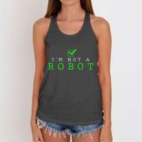 IM Not A Robot Funny Computer Nerd Geek Ai Gift Women's Knotted Racerback Tank