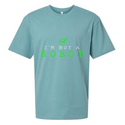 IM Not A Robot Funny Computer Nerd Geek Ai Gift Sueded Cloud Jersey T-Shirt