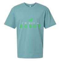 IM Not A Robot Funny Computer Nerd Geek Ai Gift Sueded Cloud Jersey T-Shirt