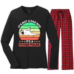 Its Not A Dad Bod Its A Father Figure Funny Beer Sexy Women's Long Sleeve Flannel Pajama Set 