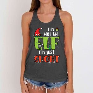 Im Not An Elf Just Short Funny Christmas Xmas Women's Knotted Racerback Tank