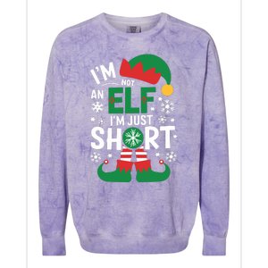 IM Not An Elf IM Just Short Merry Christmas Elf Xmas Funny Colorblast Crewneck Sweatshirt