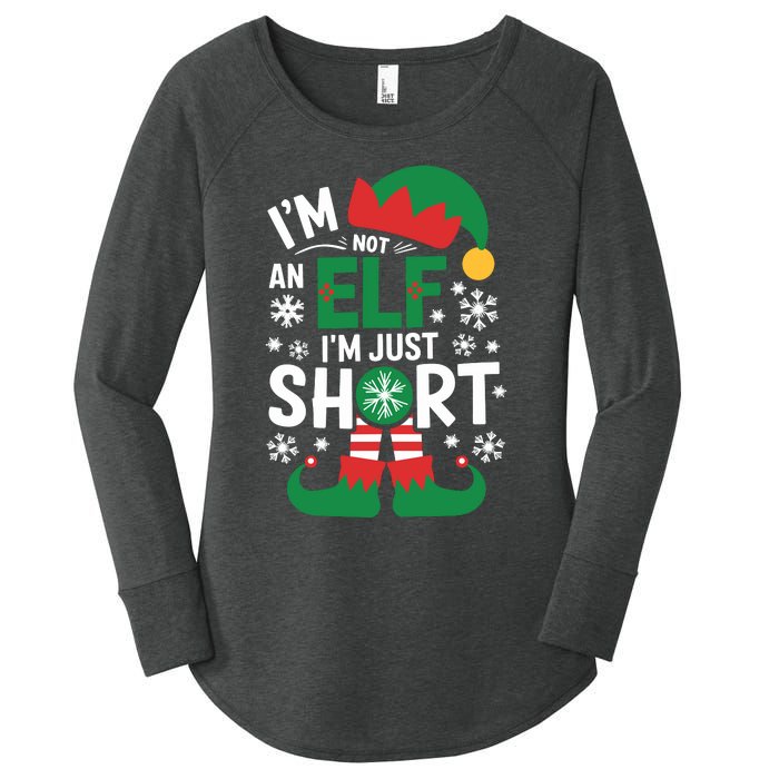 IM Not An Elf IM Just Short Merry Christmas Elf Xmas Funny Women's Perfect Tri Tunic Long Sleeve Shirt