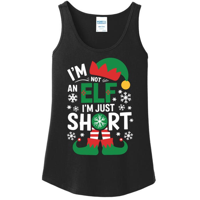 IM Not An Elf IM Just Short Merry Christmas Elf Xmas Funny Ladies Essential Tank