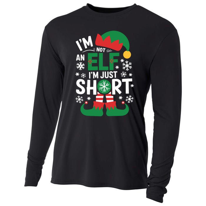 IM Not An Elf IM Just Short Merry Christmas Elf Xmas Funny Cooling Performance Long Sleeve Crew