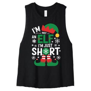 IM Not An Elf IM Just Short Merry Christmas Elf Xmas Funny Women's Racerback Cropped Tank