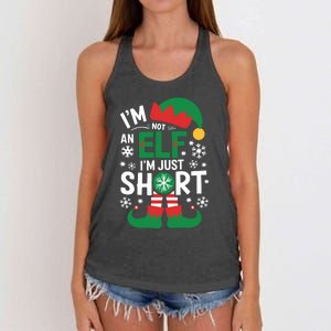 IM Not An Elf IM Just Short Merry Christmas Elf Xmas Funny Women's Knotted Racerback Tank