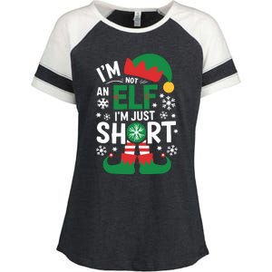 IM Not An Elf IM Just Short Merry Christmas Elf Xmas Funny Enza Ladies Jersey Colorblock Tee