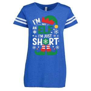 IM Not An Elf IM Just Short Merry Christmas Elf Xmas Funny Enza Ladies Jersey Football T-Shirt