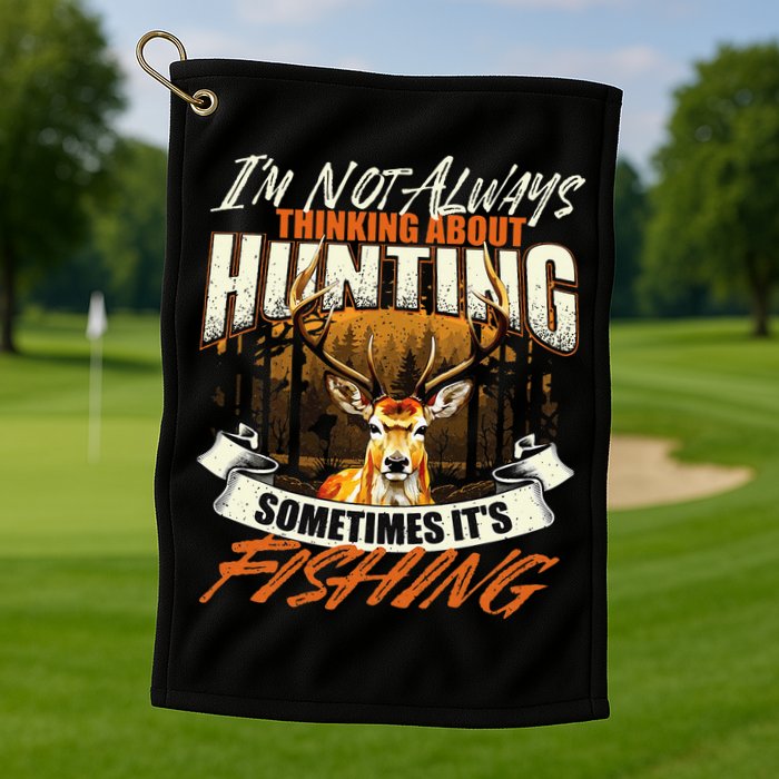 IM Not Always Thinking About Hunting Wildlife Deer Lover Golf Towel