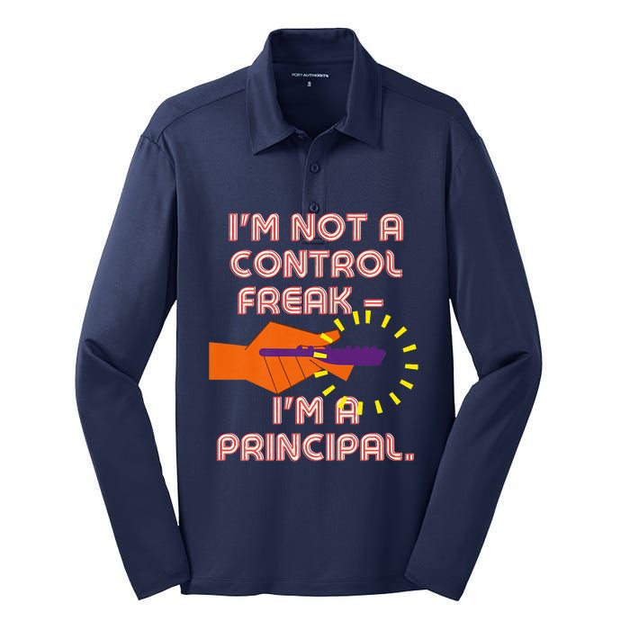 I'm Not A Control Freak, I'm A Principal Silk Touch Performance Long Sleeve Polo