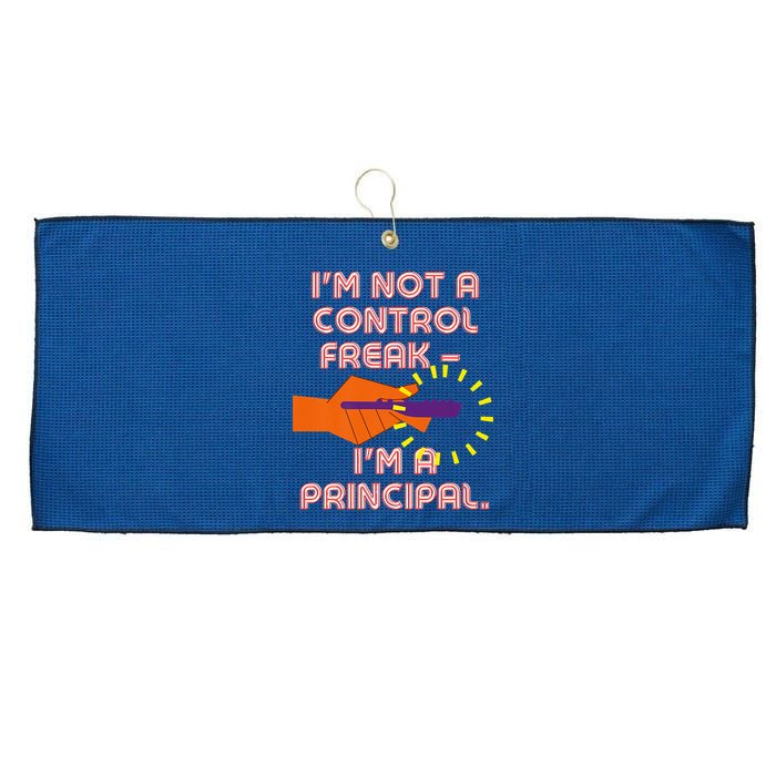 I'm Not A Control Freak, I'm A Principal Large Microfiber Waffle Golf Towel