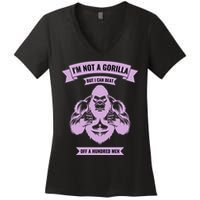 I'm Not A Gorilla But I Can Beat Off A Hundred Women's V-Neck T-Shirt