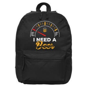 I Need A Beer Beermeter Funny Drinking Brewing 16 in Basic Backpack