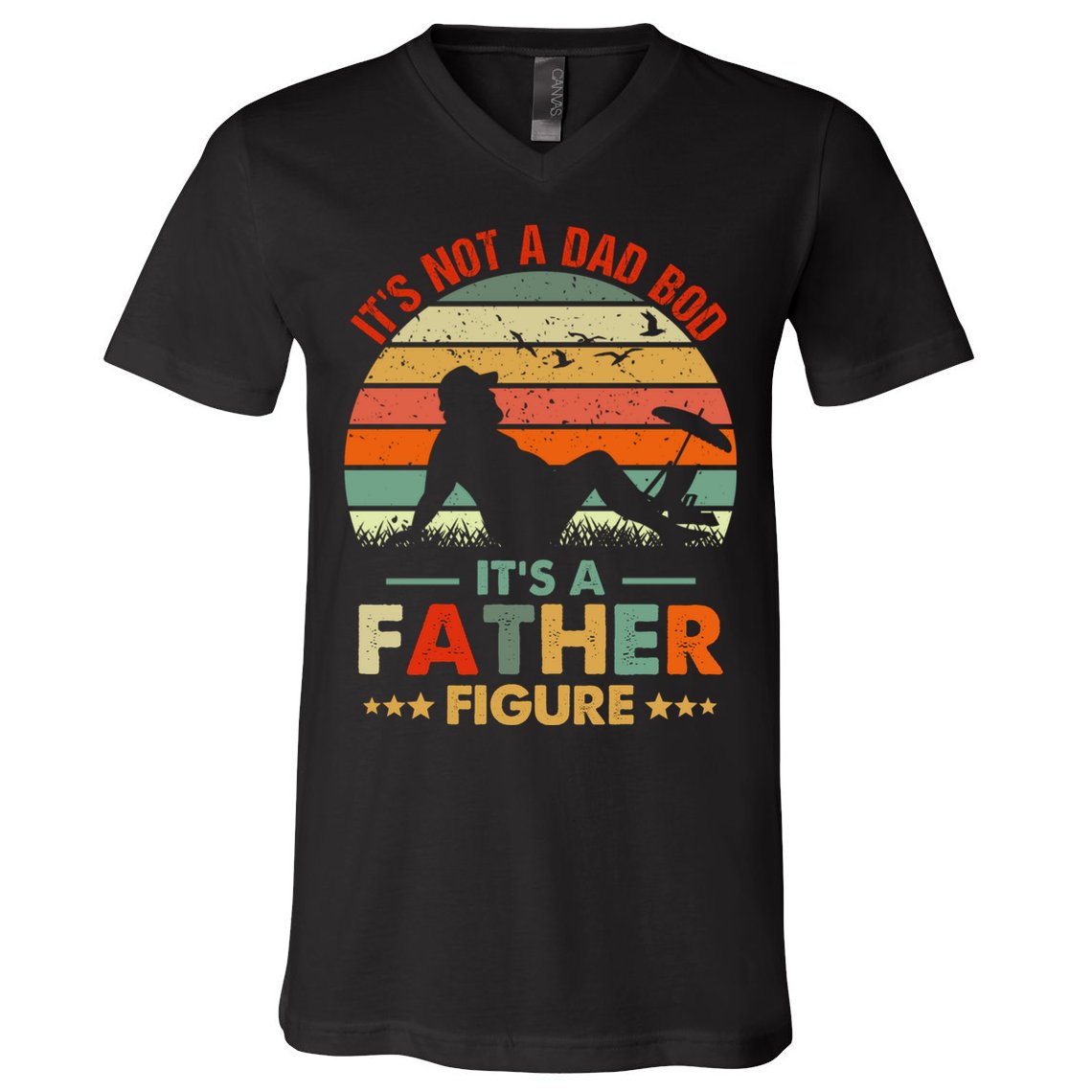 It's Not A Dad Bod It's A Father Figure Funny Vintage Sunset V-Neck T-Shirt
