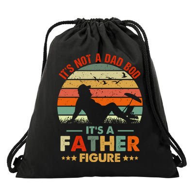 It's Not A Dad Bod It's A Father Figure Funny Vintage Sunset Drawstring Bag