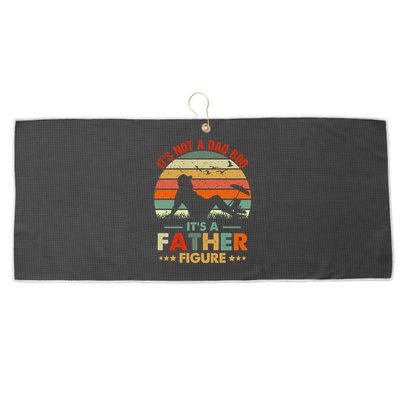It's Not A Dad Bod It's A Father Figure Funny Vintage Sunset Large Microfiber Waffle Golf Towel