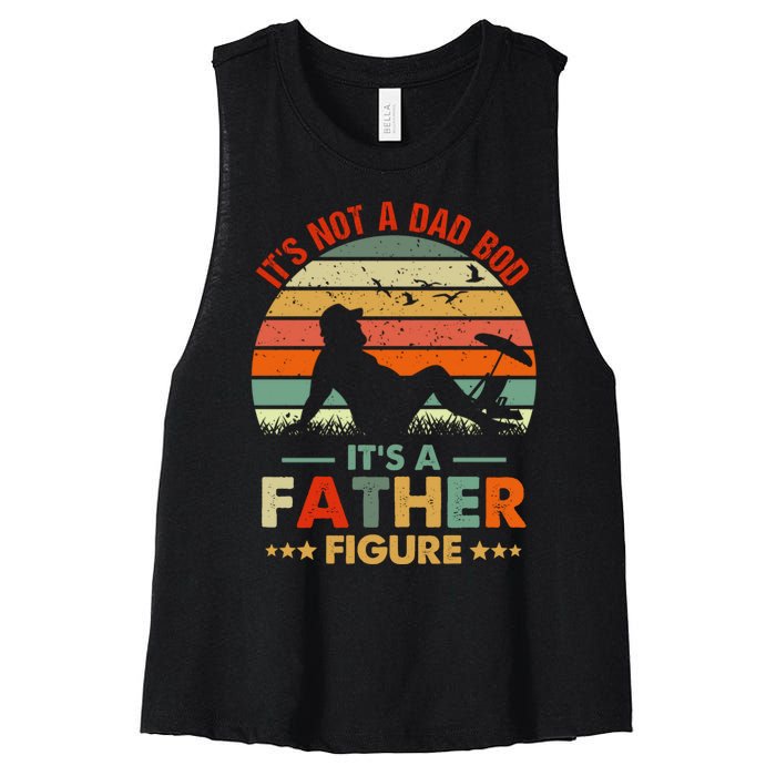 It's Not A Dad Bod It's A Father Figure Funny Vintage Sunset Women's Racerback Cropped Tank