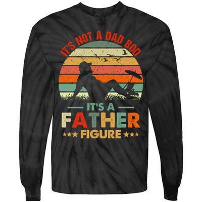 It's Not A Dad Bod It's A Father Figure Funny Vintage Sunset Tie-Dye Long Sleeve Shirt