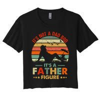 It's Not A Dad Bod It's A Father Figure Funny Vintage Sunset Women's Crop Top Tee