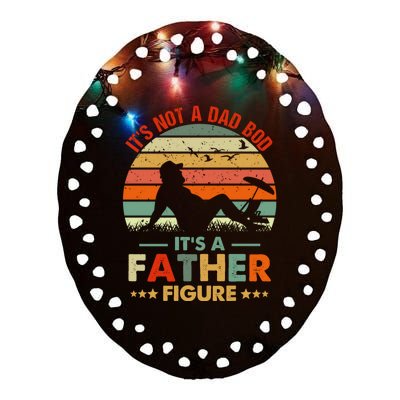 It's Not A Dad Bod It's A Father Figure Funny Vintage Sunset Ceramic Oval Ornament