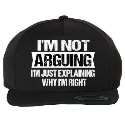 IM Not Arguing IM Just Explaining Why I Am Right Gift Wool Snapback Cap