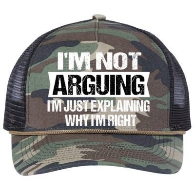 IM Not Arguing IM Just Explaining Why I Am Right Gift Retro Rope Trucker Hat Cap