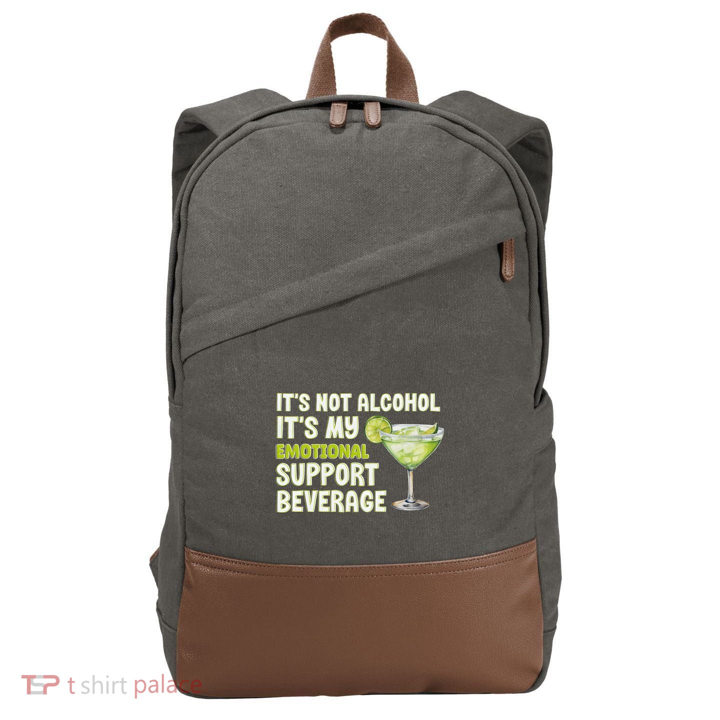 ItS Not Alcohol ItS My Emotional Support Beverage Cotton Canvas Backpack