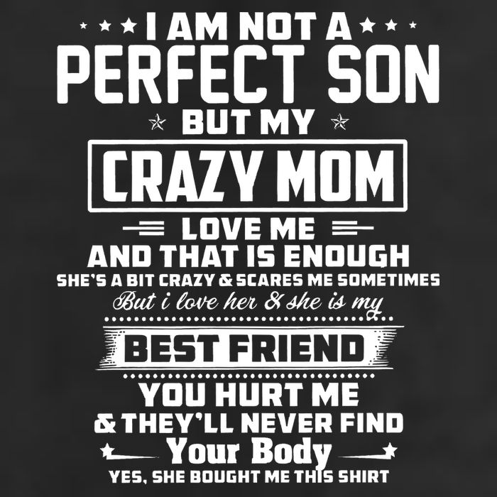 IM Not A Perfect Son But My Crazy Mom Loves Me 7 Panel Mesh Trucker Snapback Hat