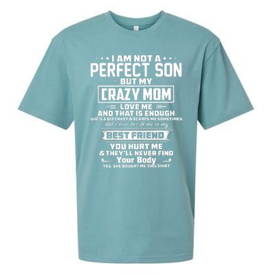 IM Not A Perfect Son But My Crazy Mom Loves Me Sueded Cloud Jersey T-Shirt